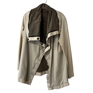 Lululemon Savanna Wrap Cowl Funnel Neck Asymmetrical Sweater Jacket 10 cream